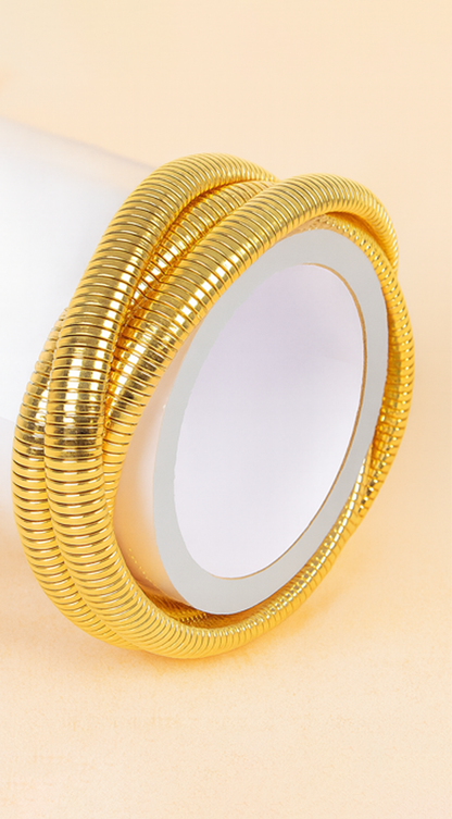 Amy Triple Spring 14K Gold Dipped Bracelet - Gold