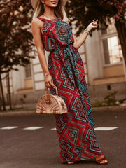 Tropical Floral Halter Neck Summer Dress
