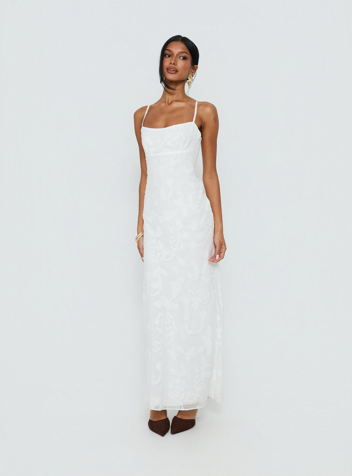 Avienna Maxi Dress White Burnout