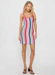 Yazmine Knit Mini Dress Multi Stripe