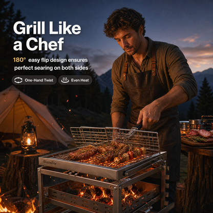 F1 Adjustable Charcoal Rotating Grill