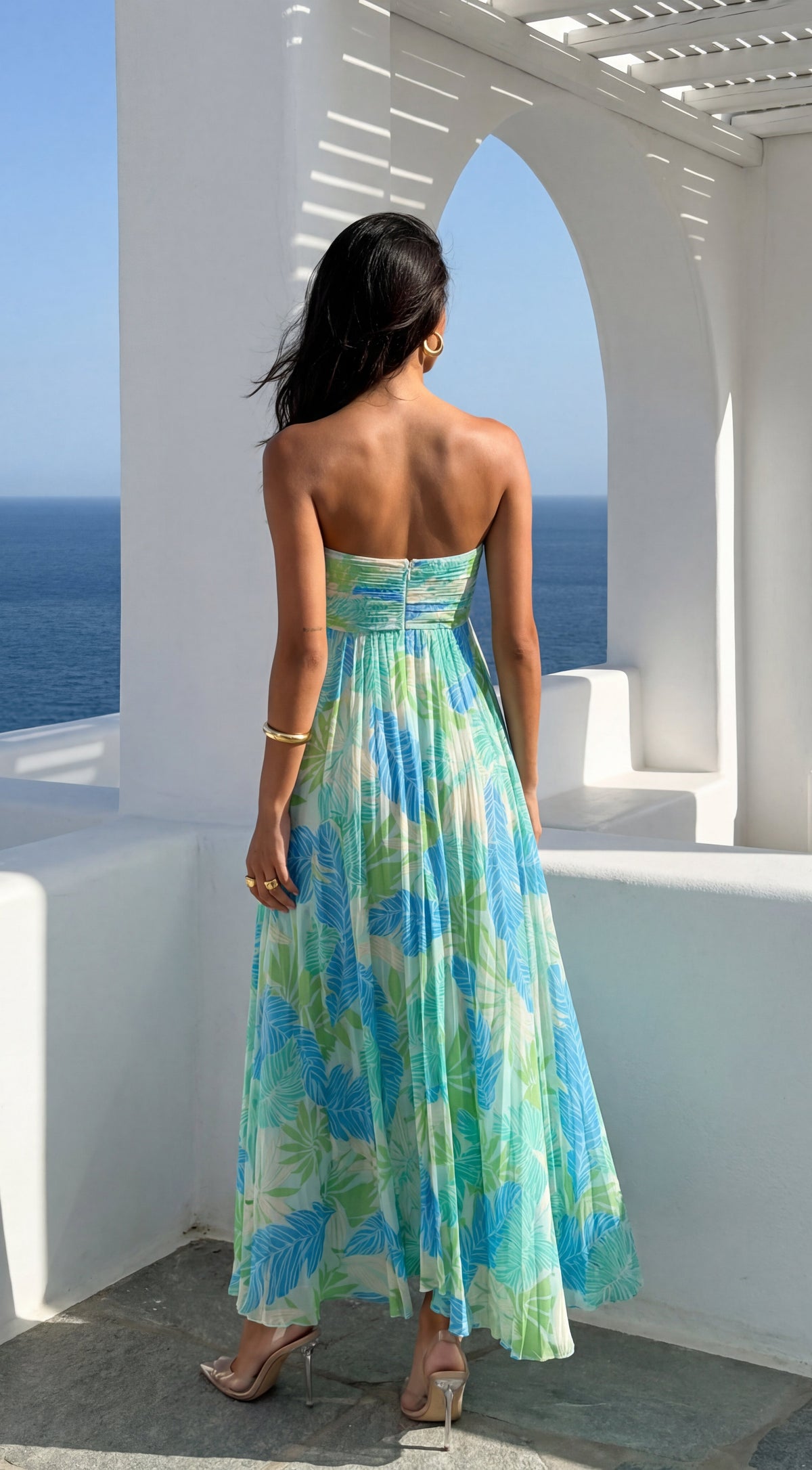 Sola Floral Strapless Maxi Dress - Blue Multi