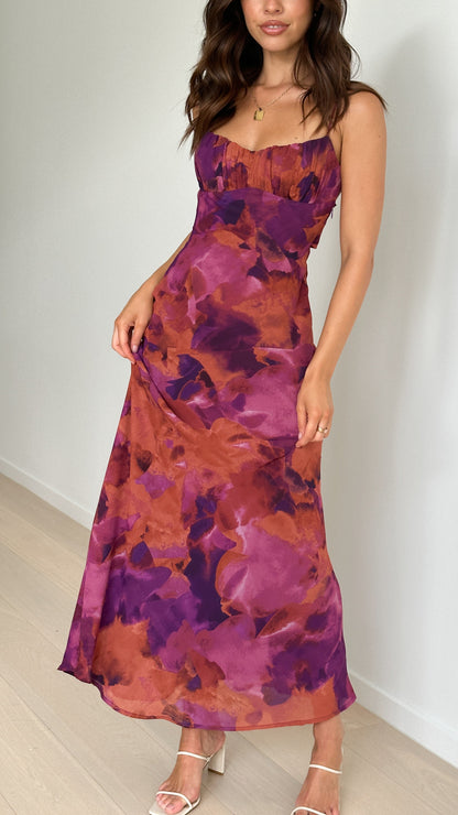 Margie Midi Dress - Dark Rose
