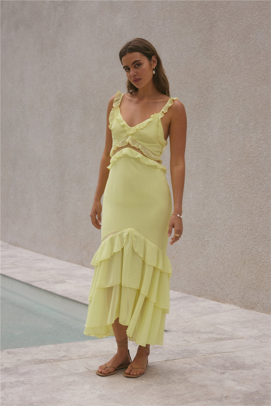Dance Away Maxi Dress Yellow