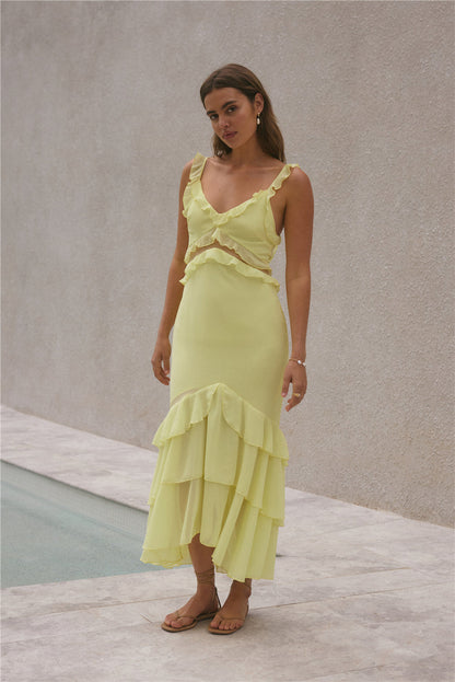 Dance Away Maxi Dress Yellow