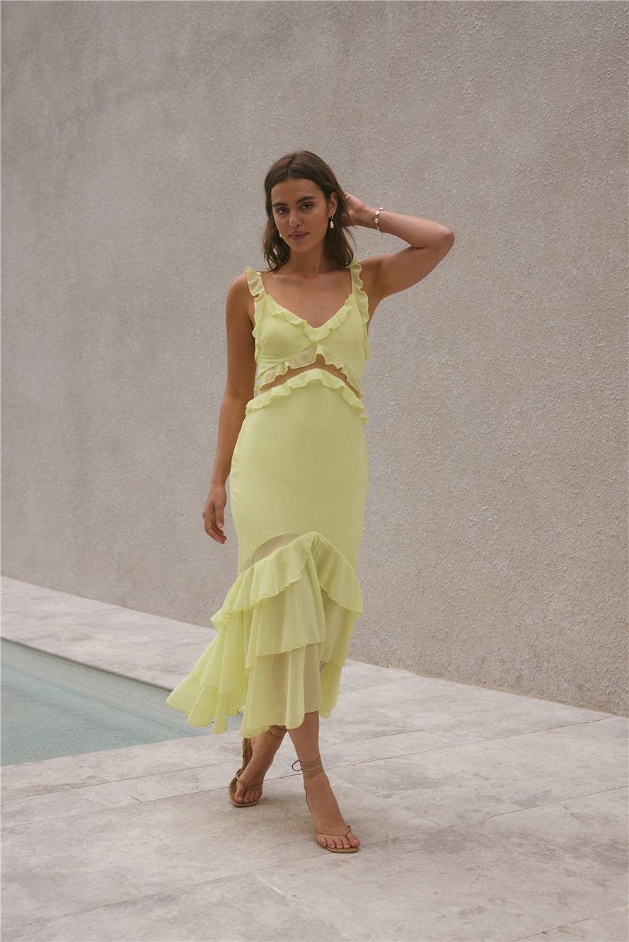Dance Away Maxi Dress Yellow