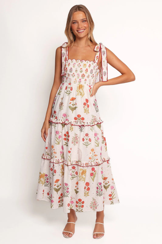 Aurelia Maxi Dress - White Floral