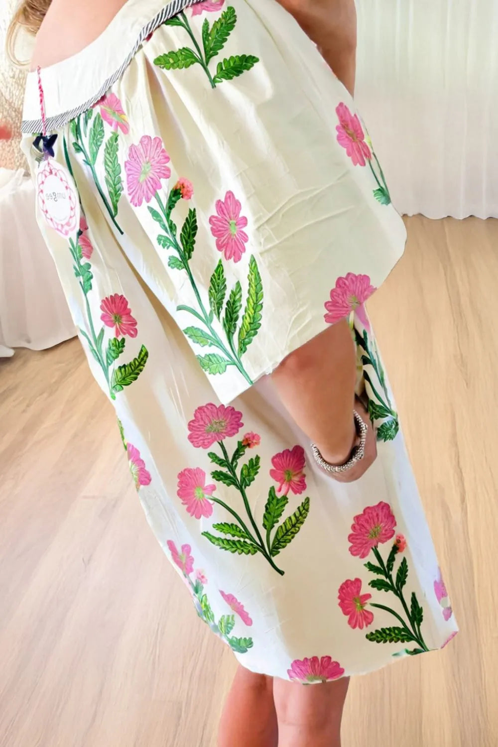 Floral Print Flutter Sleeve Summer Mini Dress