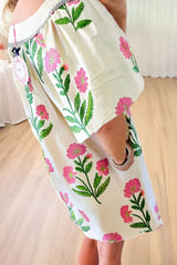 Floral Print Flutter Sleeve Summer Mini Dress