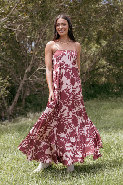 Elanor Maxi Dress - Pale Burgundy