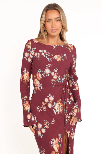 Alima Maxi Dress - Berry Floral