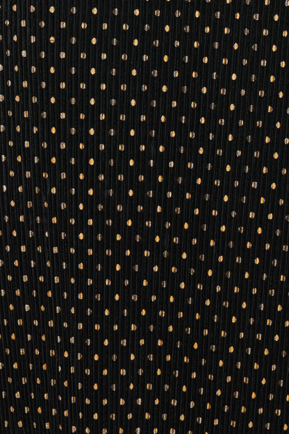 Melody Plisse Halter Maxi Dress - Black/Gold Polka Dot