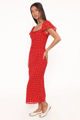 Sherrie Maxi Dress - Red Polka Dot
