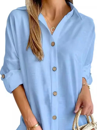 Button Down Long Sleeve Shirt Dress