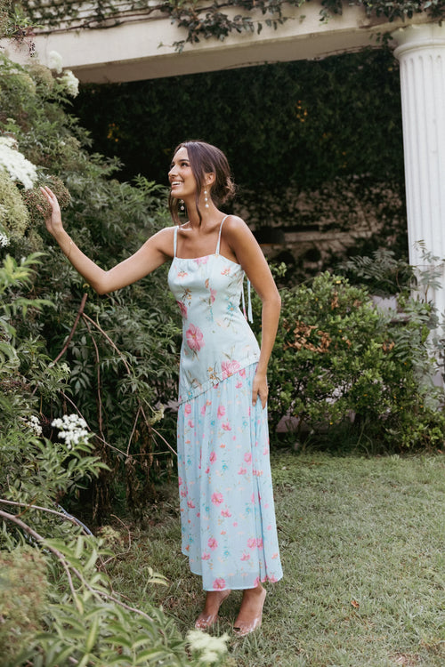 Renata Maxi Dress - Blue Floral