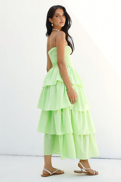 Glass Slipper Strapless Maxi Dress Green