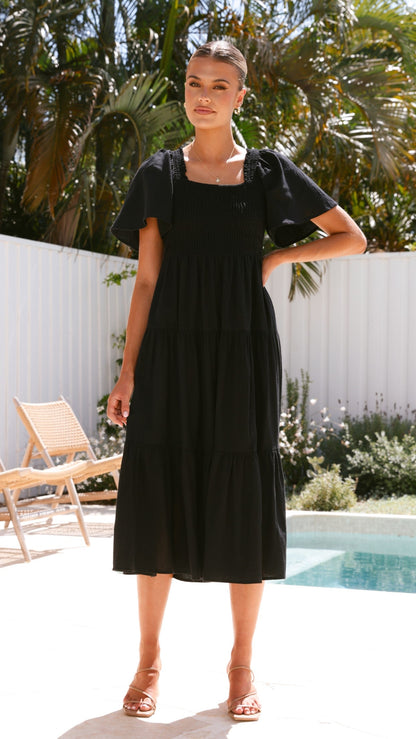 Tyra Midi Dress - Black