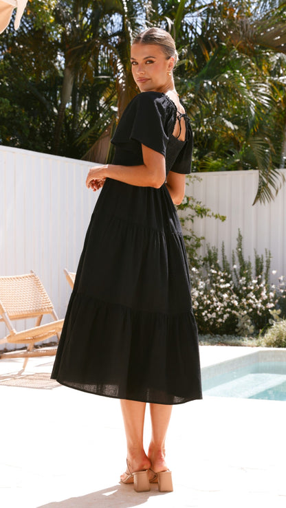 Tyra Midi Dress - Black