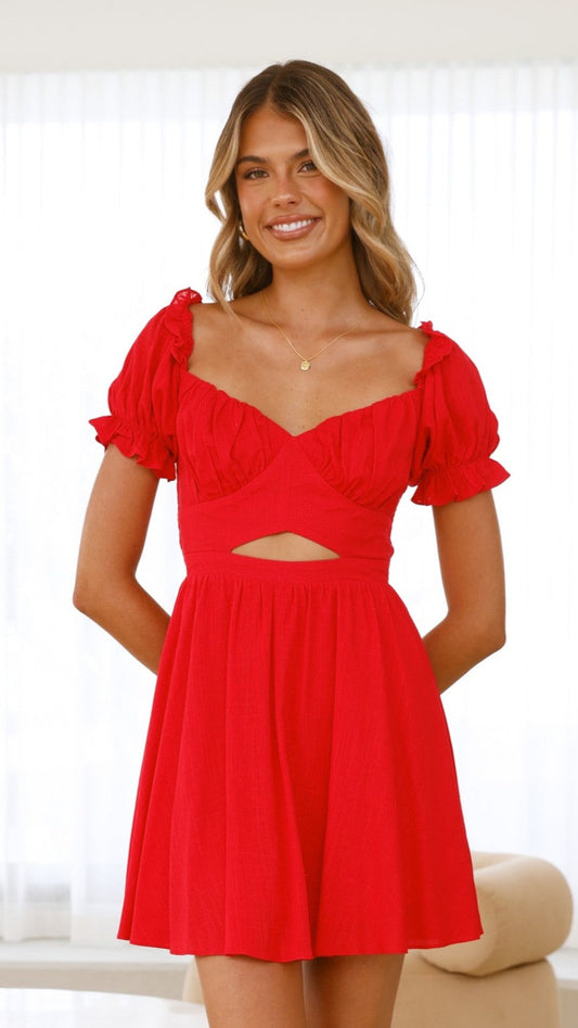 Magnolia Mini Dress - Red