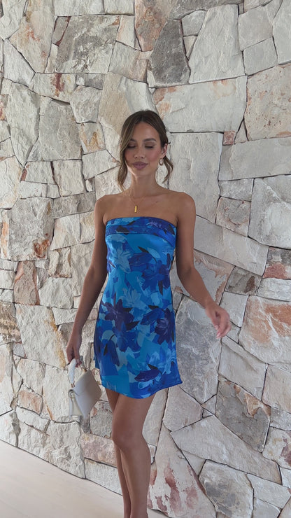 Miya Mini Dress - Blue Floral