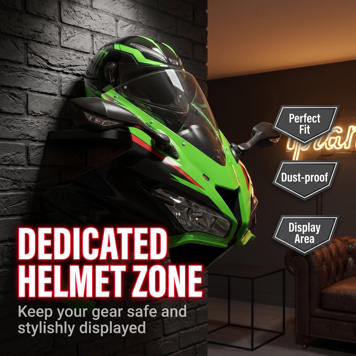 3D Illuminated Motorcycle Wall Display