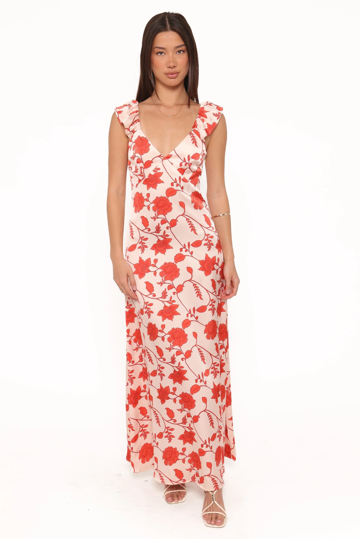Enala Maxi Dress - Red Floral