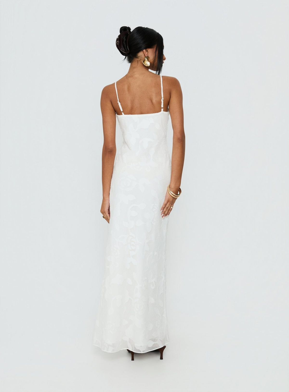 Avienna Maxi Dress White Burnout