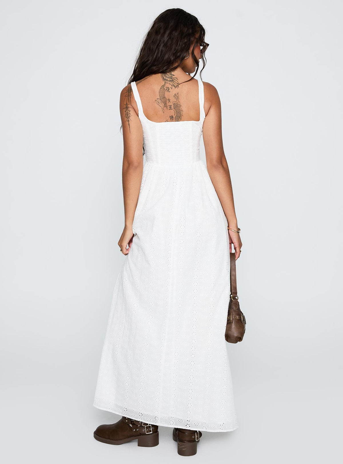 Cartmel Broderie Maxi Dress White