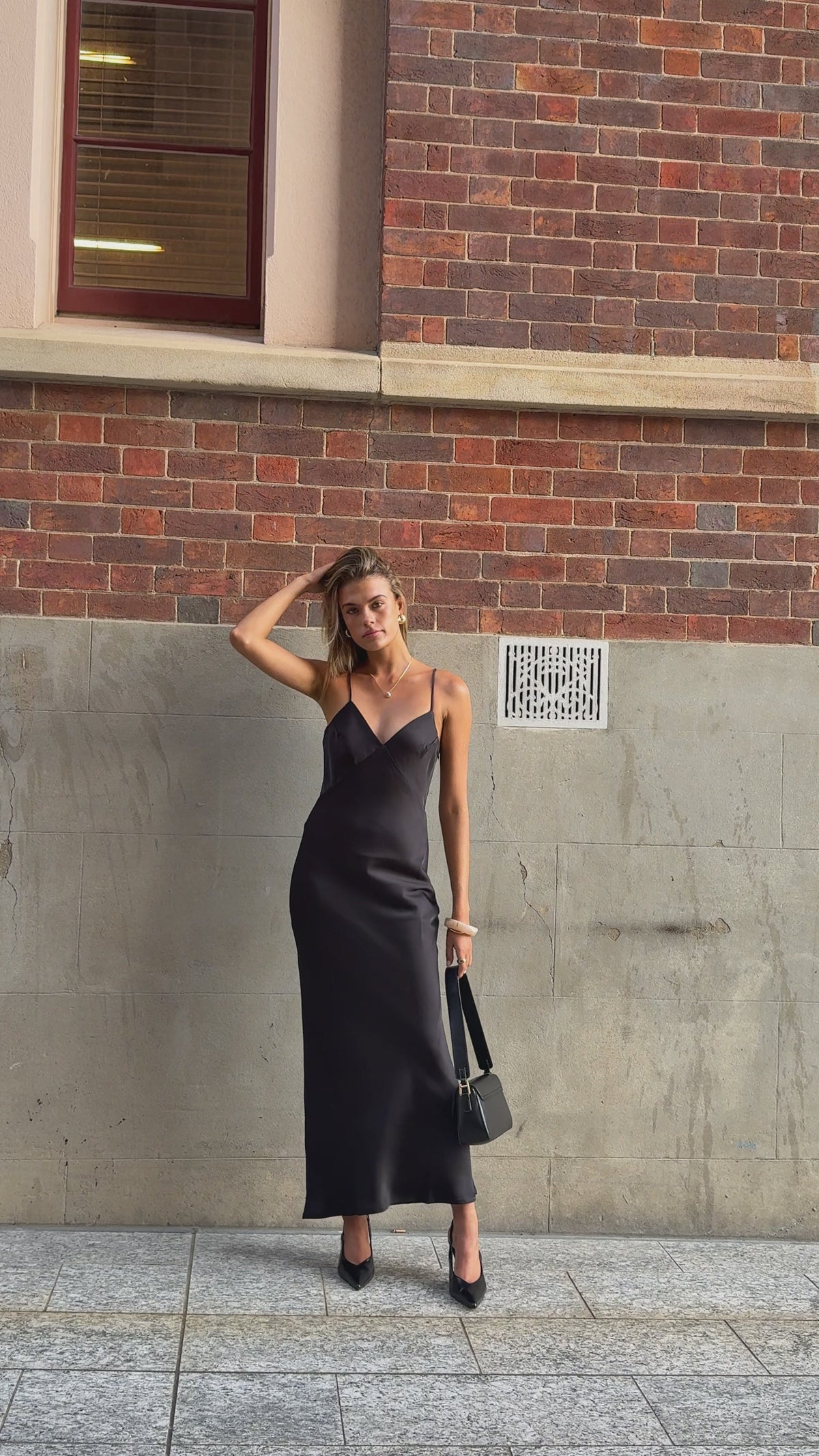 Harper Thin Strap Maxi Dress - Black