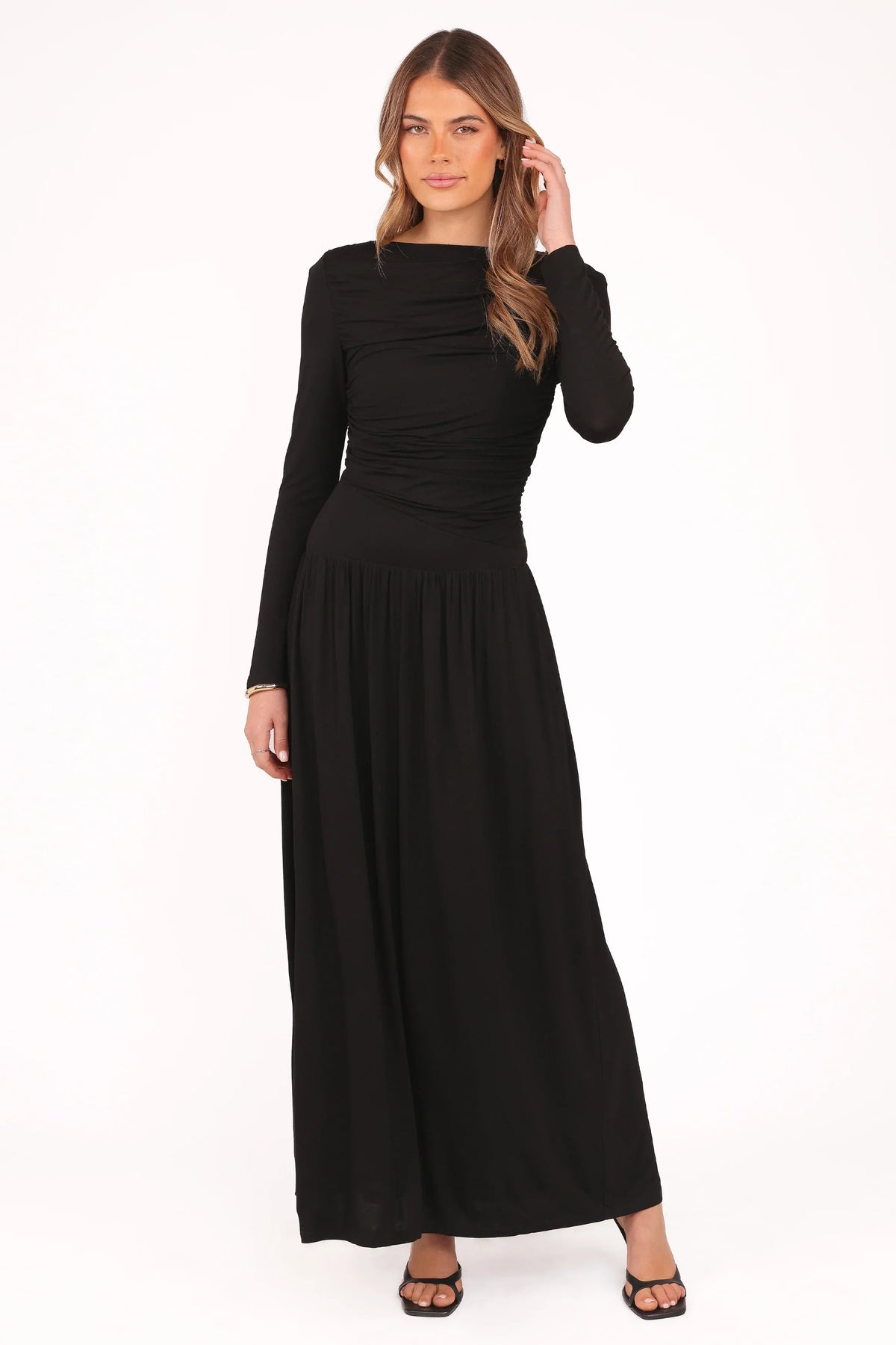 Shirley Long Sleeve Maxi Dress - Black