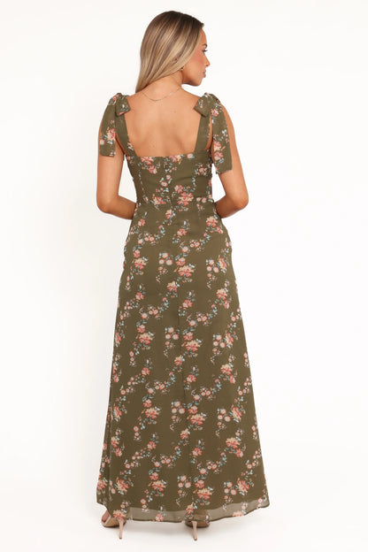 Renita Maxi Dress - Olive Floral