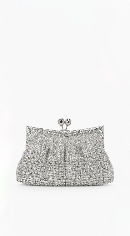Costanza Rhinestone Luxury Evening Clutch - Silver