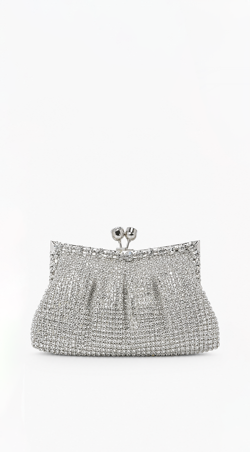 Costanza Rhinestone Luxury Evening Clutch - Silver
