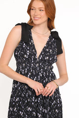 Adeline Maxi Dress - Black Floral
