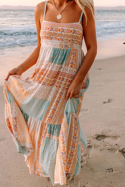 Printed Square Neck Cami Dress