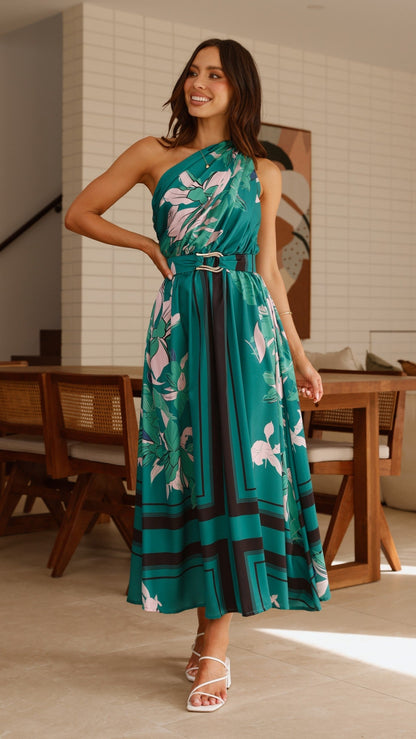 Hadas Maxi Dress - Green Print