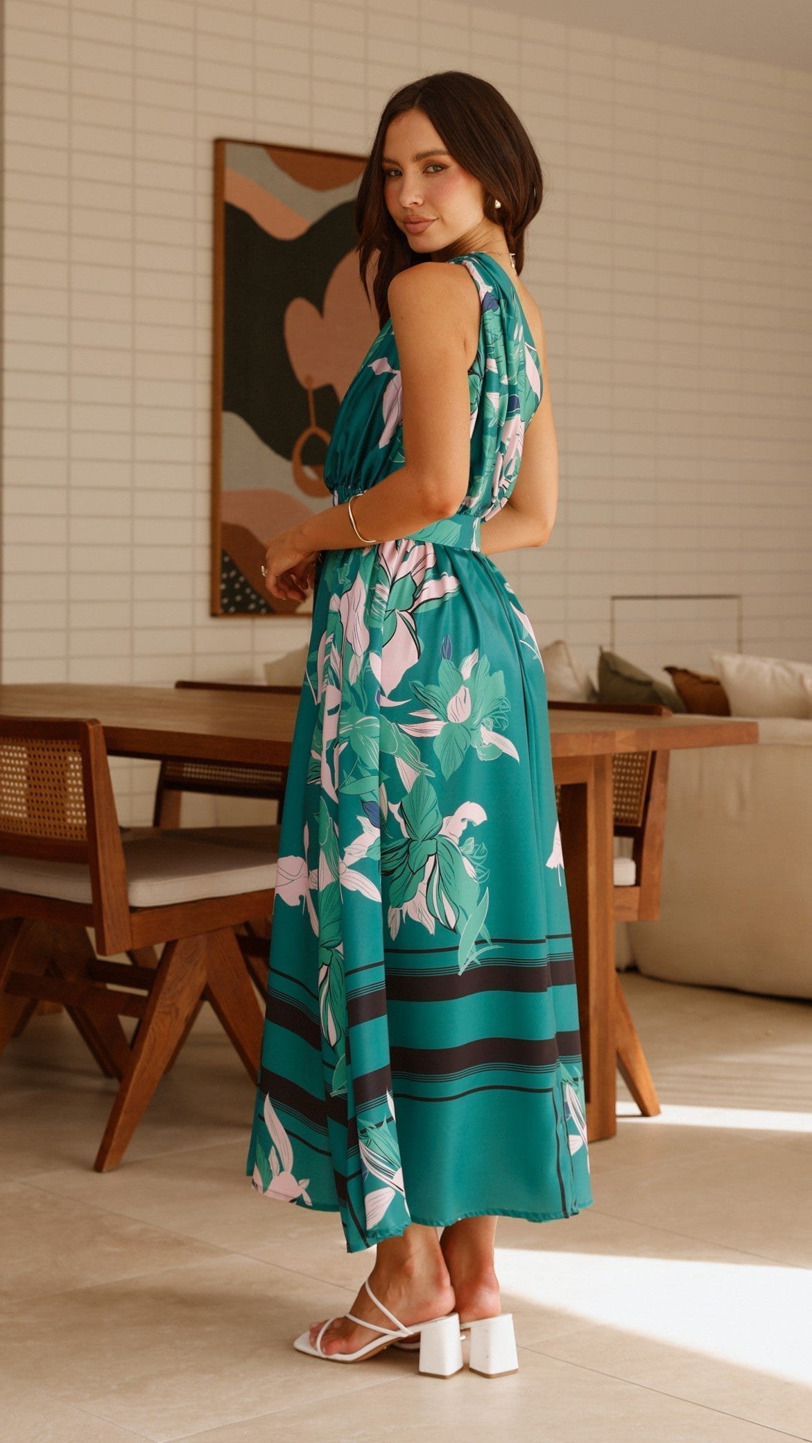 Hadas Maxi Dress - Green Print