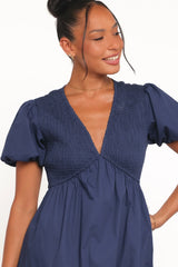 Ilyana Short Sleeve Maxi Dress - Navy