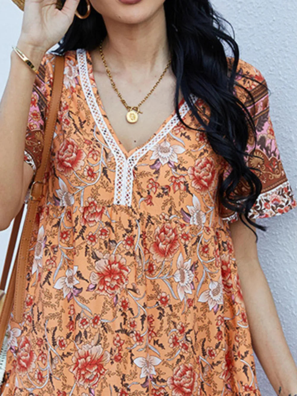 Floral Print V-Neck Summer Dress