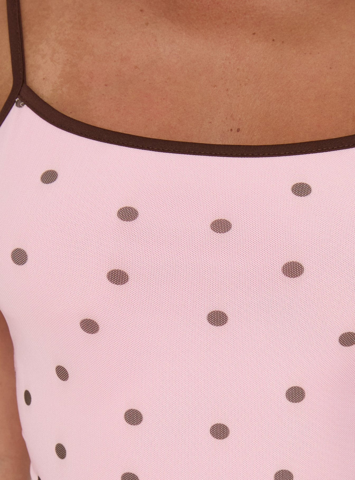 Isa Square Neck Mini Dress Pink Polka Dot