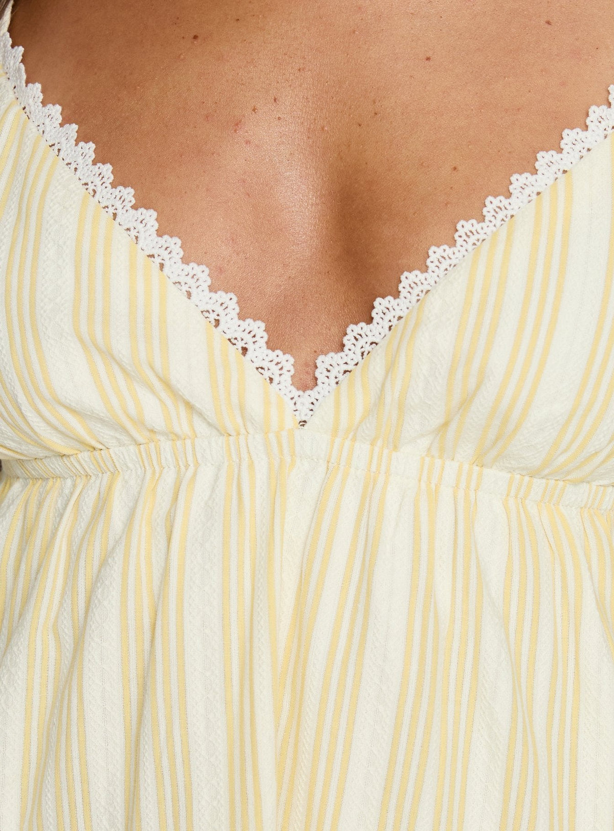 Summer Air V Neck Tiered Mini Dress Yellow