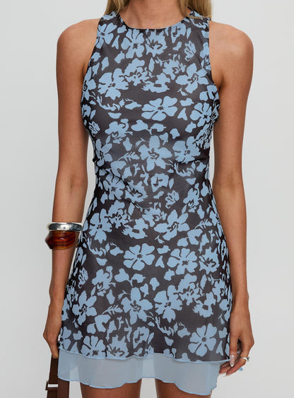 Buffie Mini Dress Brown Floral
