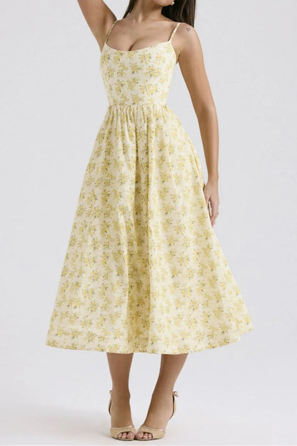 Floral Print Spaghetti Strap Midi Dress