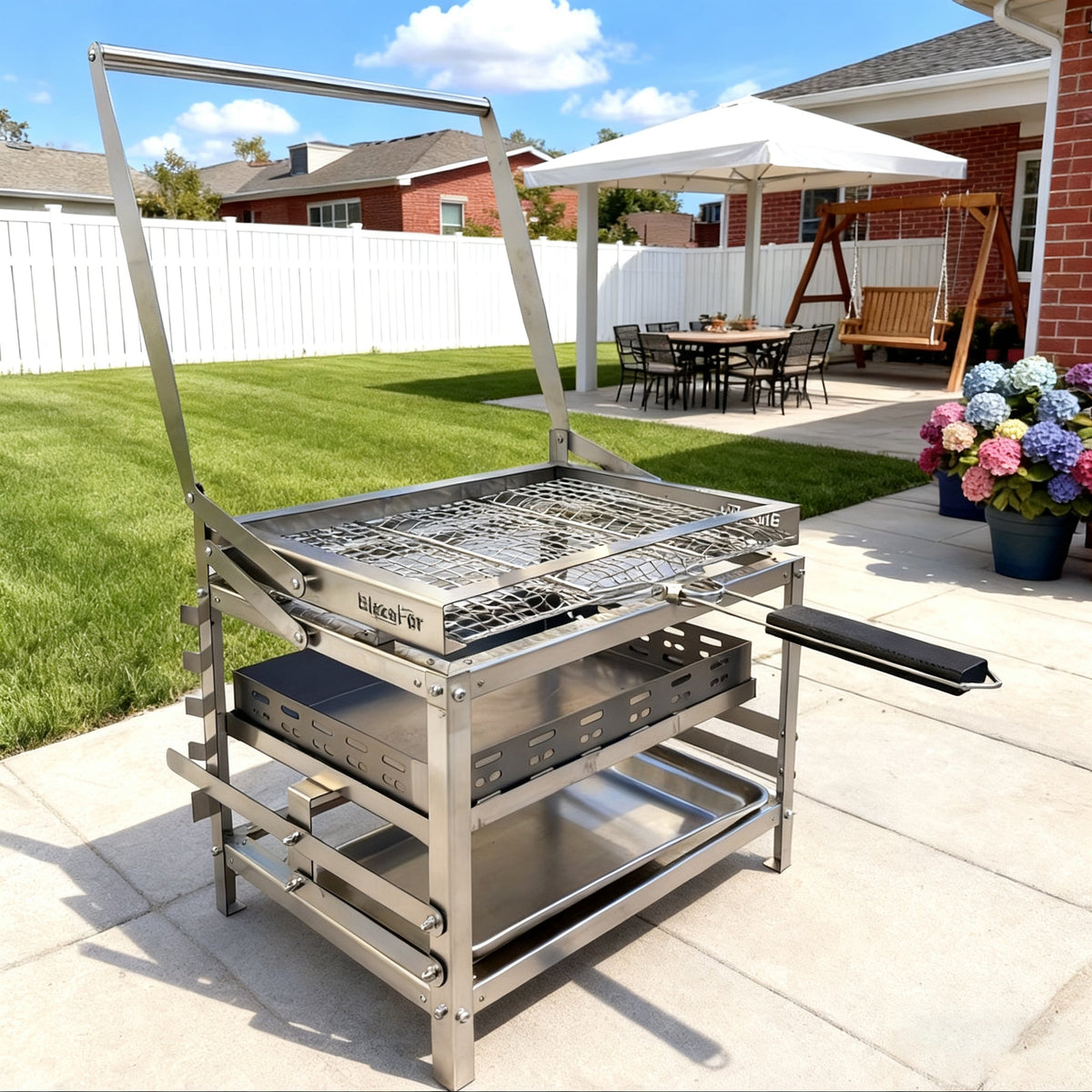 F1 Adjustable Charcoal Rotating Grill