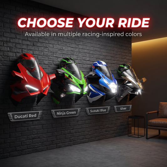 3D Illuminated Motorcycle Wall Display