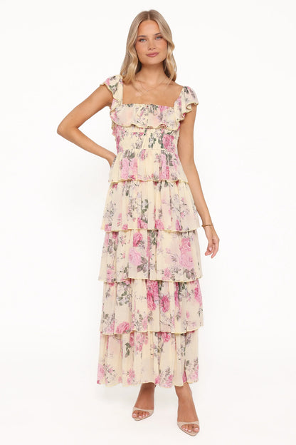 Belle Maxi Dress - Yellow Floral