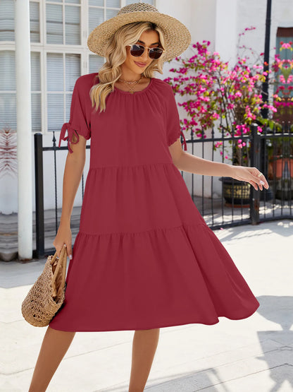 Tiered Round Neck Summer Dress