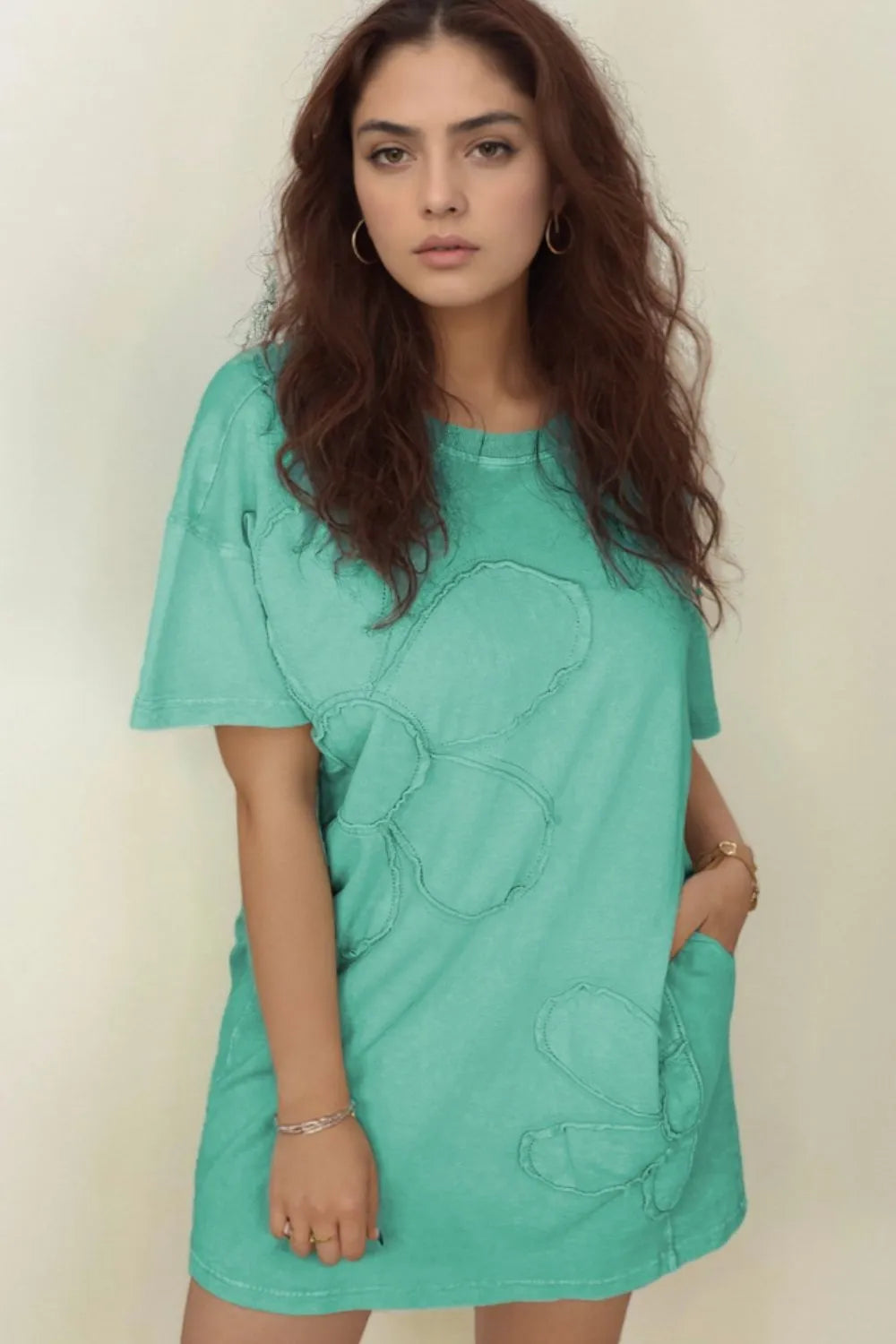 Round Neck Short Sleeve Tee Dress
