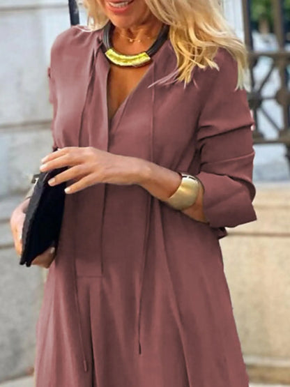 Full Size Solid Color Maxi Shirt Dress Plus Size