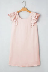 Ruffle Sleeve Bow Back Mini Dress